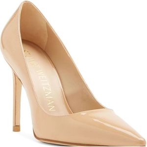 Stuart Weitzman, Schoenen, Dames, Beige, 40 EU, Extravagante Puntige Pomp