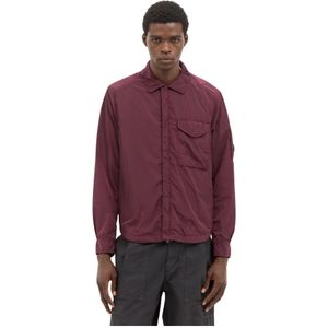 C.p. Company, Jassen, Heren, Paars, XL, Nylon, Nylon Overshirt Jas