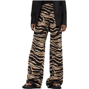 Stella McCartney, Multicolor Tiger Print Broek Veelkleurig, Dames, Maat:2XS