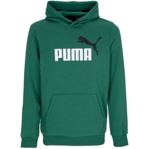 Puma, Ess+ 2 Col Big Logo Hoodie Groen, Heren, Maat:S