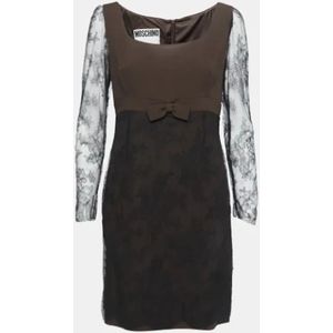 Moschino Pre-Owned, Pre-owned, Dames, Zwart, L, Tweed, Pre-owned Lace dresses