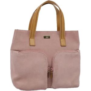 Gucci Vintage, Pre-owned, Dames, Roze, ONE Size, Suède, Pre-owned Suede handbags