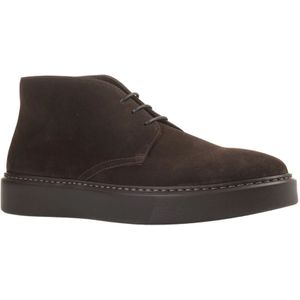 Doucal's, Schoenen, Heren, Bruin, 45 EU, Suède, Bruine Suède Chukka Enkellaarzen