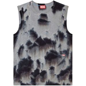 Diesel, Mouwloos Tie-Dye Katoenen T-shirt Veelkleurig, Heren, Maat:XL