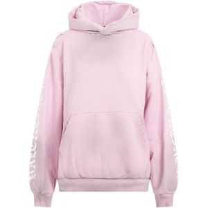 Balenciaga, Sweatshirts & Hoodies, Dames, Roze, S, Katoen, Roze & Paarse Hoodie Sweatshirt Ss 24