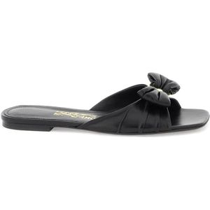 Salvatore Ferragamo, Schoenen, Dames, Zwart, 36 1/2 EU, Leer, Slippers