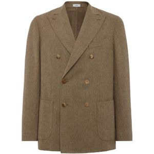 Boglioli, Jassen, Heren, Beige, S, Wol, Luxe Wol K-Jacket