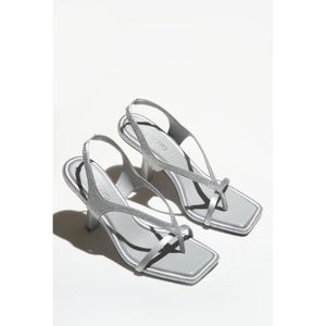 Estro, Schoenen, Dames, Grijs, 40 EU, Dames Zilveren Hakken Diamant Sandalen Er 00114301