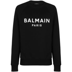 Balmain, Sweatshirts & Hoodies, Heren, Zwart, M, Katoen, Paris sweatshirt
