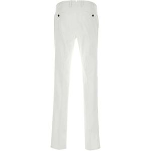 PT Torino, Broeken, Heren, Wit, S, Katoen, Stretch Modal Blend Witte Broek