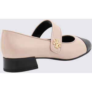 Tory Burch, Schoenen, Dames, Roze, 37 1/2 EU, Roze Zwarte Ronde Neus Pumps