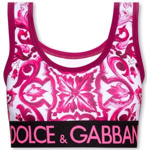 Dolce & Gabbana, Tops, Dames, Roze, S, Top met logo