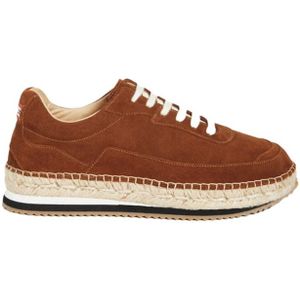 Ines De La Fressange Paris, Schoenen, Dames, Bruin, 40 EU, Suède, Bruine Suède Touwzool Sneakers