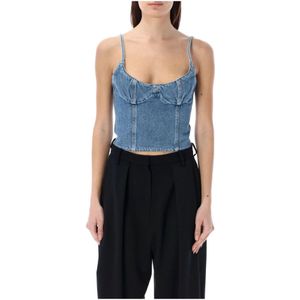 Magda Butrym, Blauwe Denim Corset Top Blauw, Dames, Maat:XS