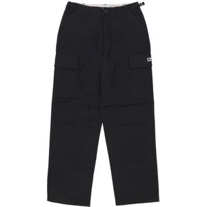 Obey, Digitale Zwarte Cargo Broek Streetwear Zwart, Heren, Maat:W34