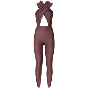 Andamane, Jumpsuits & Playsuits, Dames, Bruin, XS, Bruine elastische bandeaujurk