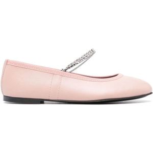 Kate Cate, Poederroze Slip-On Schoenen met Kristalversiering Roze, Dames, Maat:38 EU