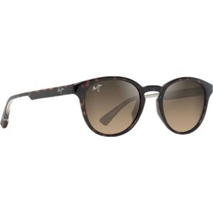 Maui Jim, Ronde zonnebril Dark Havana Hiehie stijl Grijs, Dames, Maat:ONE Size