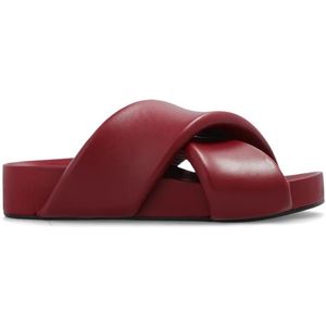 Jil Sander, Leren slippers Rood, Dames, Maat:38 EU