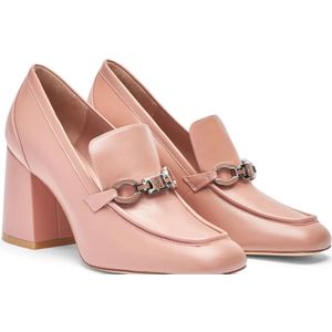 Stuart Weitzman, Schoenen, Dames, Roze, 38 EU, Leer, Handtekening Loafer Pomp