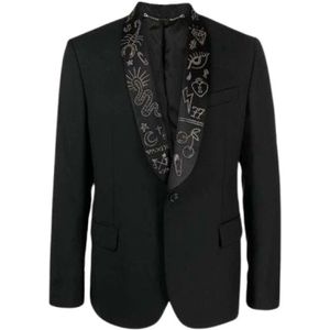 John Richmond, Paillet Revers Blazer Zwart, Heren, Maat:3XL