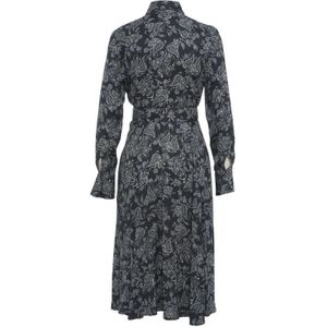 Himon's, Kleedjes, Dames, Zwart, L, Elegante Zwarte Chemisier met Paisley Print