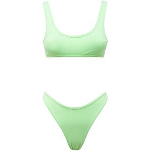 Reina Olga, Coolio Bikini in effen kleur lycra Groen, Dames, Maat:M