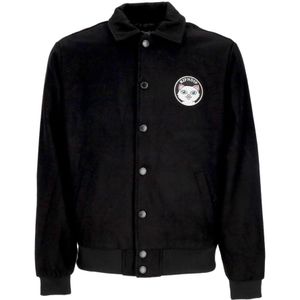 Ripndip, Jassen, Heren, Zwart, S, Wol, Varsity Jack Zwart Geborduurd Zachte Pasvorm