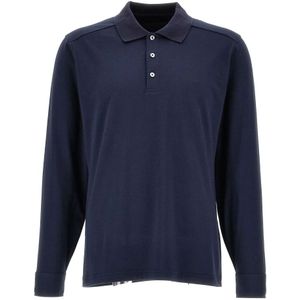 Fay, Tops, Heren, Blauw, XS, Katoen, Blauw Polo Shirt Jersey Textuur Geborduurd