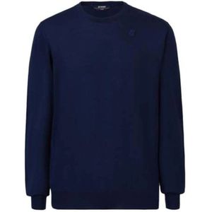 K-Way, Sweatshirts & Hoodies, Heren, Blauw, S, Wol, Sebastien Merino Regular Crew Neck Sweater in Blauw