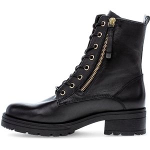 Gabor, Schoenen, Dames, Zwart, 37 1/2 EU, Zwarte leren veterschoenen