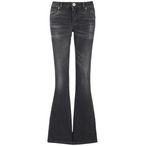 Balmain, Jeans, Dames, Zwart, XL, Denim, Western bootcut denim jeans