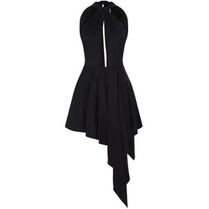 Stella McCartney, Kleedjes, Dames, Zwart, S, Tijdloze zwarte mini-jurk met vetersluiting op de rug
