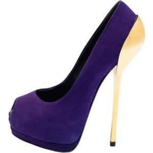 Giuseppe Zanotti Pre-owned, Pre-owned, Dames, Paars, 36 EU, Pre-owned Suede heels