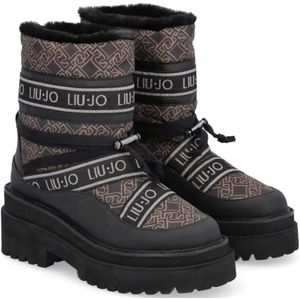 Liu Jo, Schoenen, Dames, Bruin, 41 EU, Polyester, Verfijnde Winter Enkellaarzen