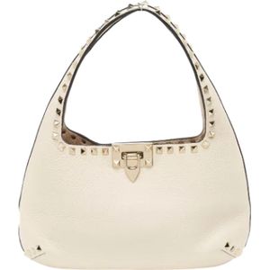 Valentino Vintage, Tweedehands leren handtassen Wit, Dames, Maat:ONE Size