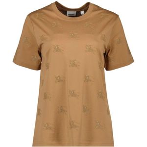 Burberry, Tops, Dames, Bruin, L, Katoen, Equestrian Knight Design T-shirt