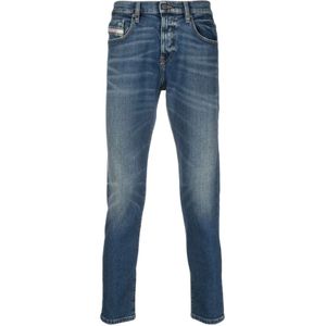 Diesel, Klieke Blauwe Straight Jeans Blauw, Heren, Maat:W29