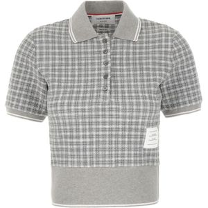 Thom Browne, Polo Shirts Grijs, Dames, Maat:2XS