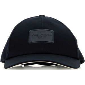 Dolce & Gabbana, Accessoires, Heren, Blauw, 58 CM, Katoen, Midnight Blue Baseball Cap