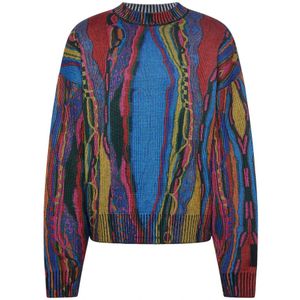 Carlo Colucci, Sweatshirts & Hoodies, Heren, Blauw, M, Casual Oversize Pullover