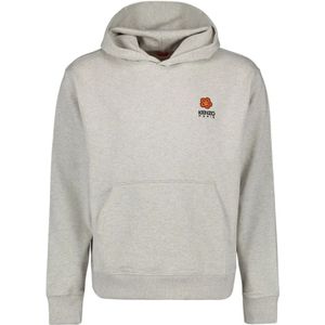 Kenzo, Sweatshirts & Hoodies, Heren, Grijs, L, Katoen, Bloemen hoodie