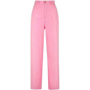 Bally, Jeans, Dames, Roze, W28, Katoen, Rose Pink Katoenen Appliqué Logo Jeans