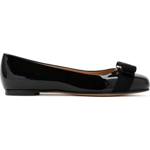 Salvatore Ferragamo, Schoenen, Dames, Zwart, 36 EU, Leer, Zwarte Leren Ballerina Flats