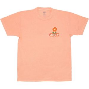 Obey, Tops, Heren, Oranje, XL, Kunst Geen Oorlog Bloemen T-shirt