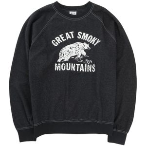 Wild Donkey, Sweatshirts & Hoodies, Heren, Zwart, L, Katoen, Vintage College Sweater met Great Smoky Mountains Print