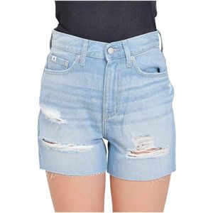 Calvin Klein Jeans, Korte broeken, Dames, Blauw, W28, Denim, Denim Shorts