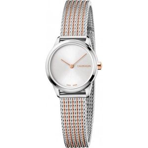 Calvin Klein, Accessoires, Dames, Grijs, ONE Size, Apple PM Dames Twee-Tone Roze Horloge