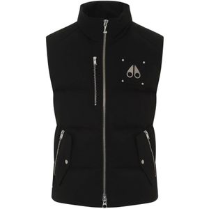 Moose Knuckles, Jassen, Heren, Zwart, L, Katoen, Zwarte Katoenen Vest Aw 24