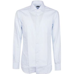 Barba Napoli, Overhemden, Heren, Wit, 2Xl, Katoen, Blauwe Hals Shirt